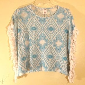 BOGO Arizona top crop poncho Aztec print tassel